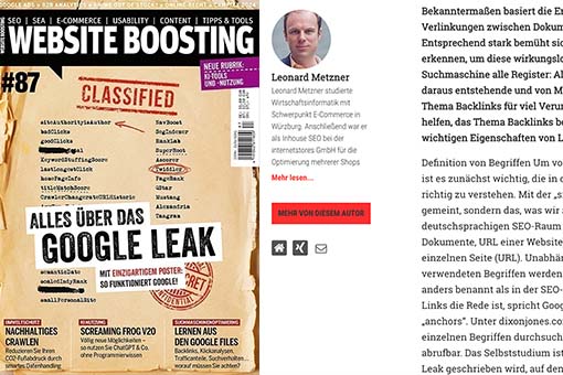 Fachartikel Website Boosting Ausgabe #87