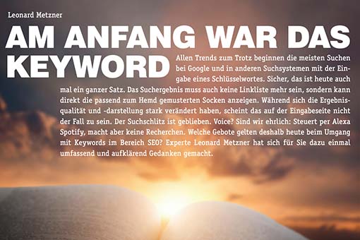 Fachartikel zu Keywords in der Website Boosting