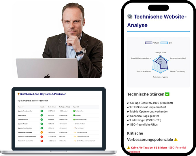 Kostenlose SEO Analyse Vorschau